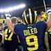 Michigan wide receiver Drew Dileo celebrates with fans as he leaves the field after Michigan beat Notre Dame 41- 30 at Michigan Stadium on Saturday, September 7, 2013. Melanie Maxwell | AnnArbor.com